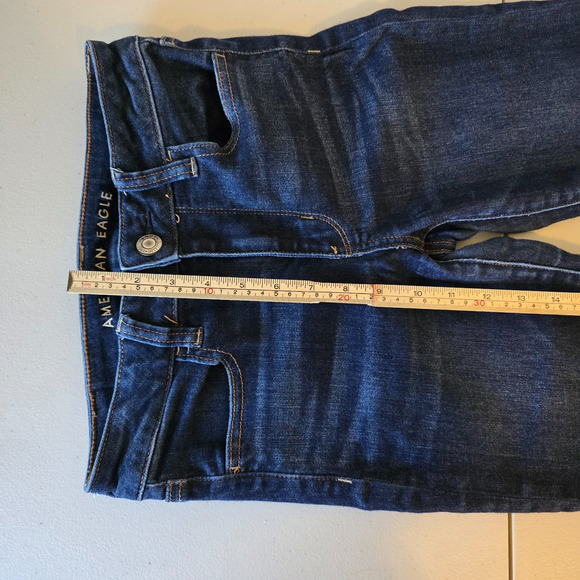 American Eagle Jegging Women's 4 Short Blue Dark Wash Next Level Stretch Hi-Rise - Picture 12 of 16
